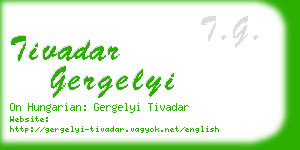 tivadar gergelyi business card